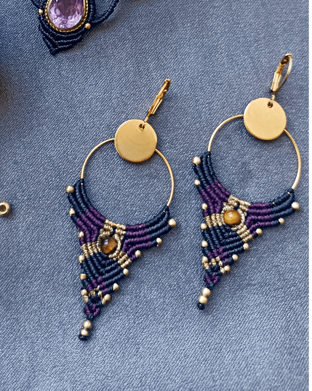 Boucles d'oreilles "Intuition pointe", prune