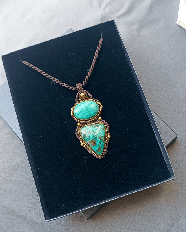 Pendentif / en chrysocolle, "calme intérieur"