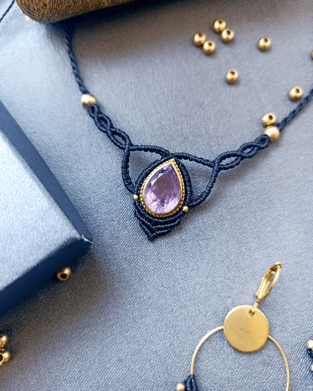 Ras de cou "Résilience", Amethyste facetté
