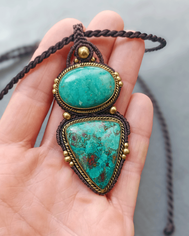 Pendentif / en chrysocolle, "calme intérieur"