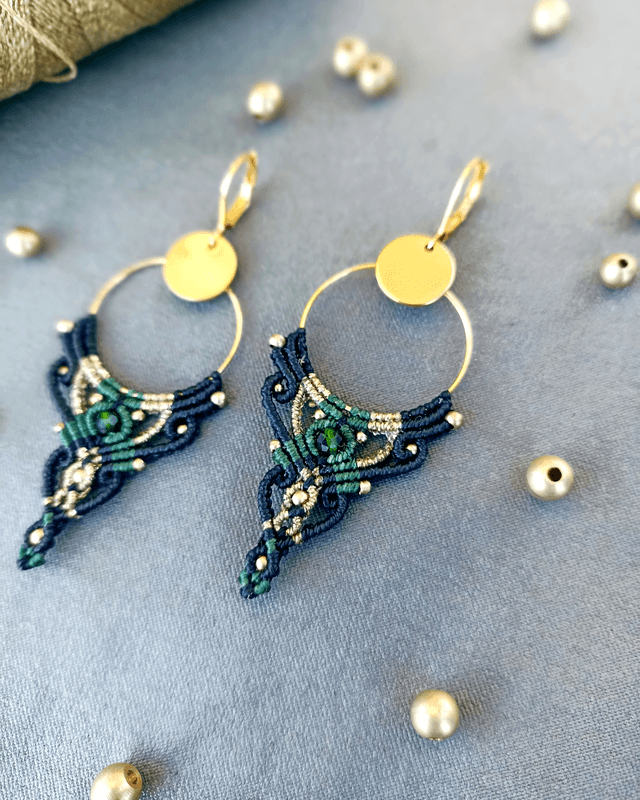 Boucles d'oreilles "Intuition bohème", Dioptase