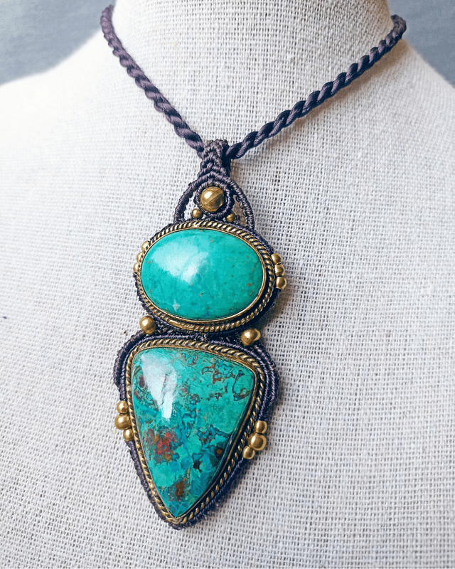 Pendentif / en chrysocolle, "calme intérieur"