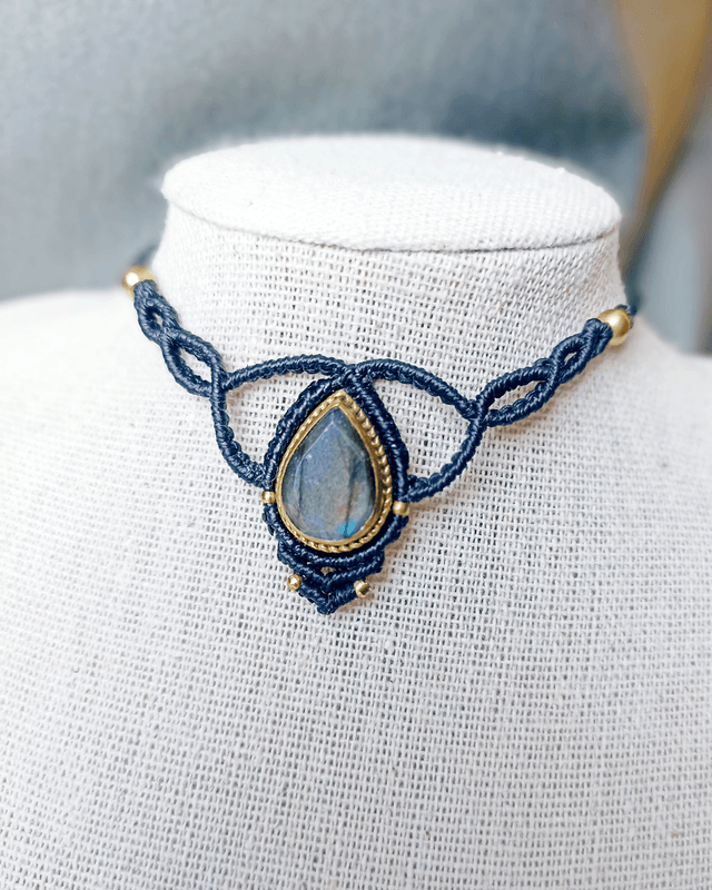 Ras de cou "Résilience", labradorite bleue facetté