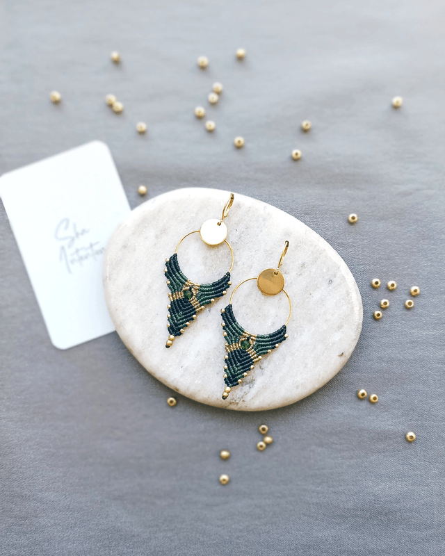 Boucles d'oreilles "Intuition pointe", Dioptase