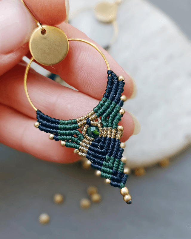 Boucles d'oreilles "Intuition pointe", Dioptase