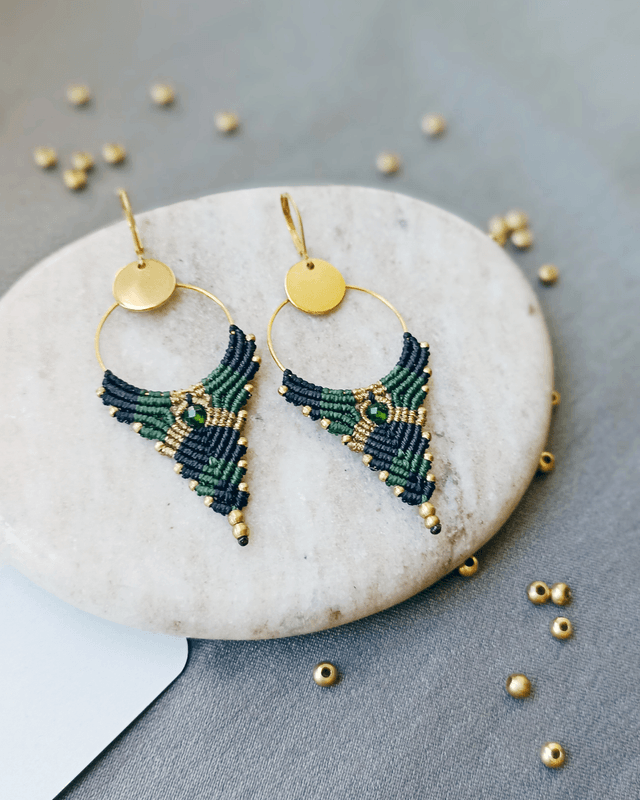 Boucles d'oreilles "Intuition pointe", Dioptase
