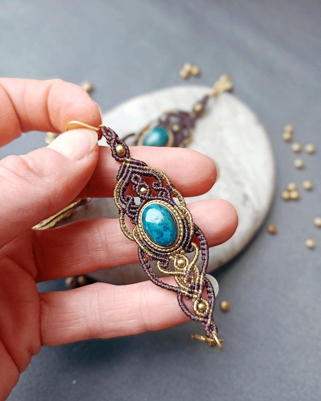 Boucles d'oreilles "Présence à soi", chrysocolle 