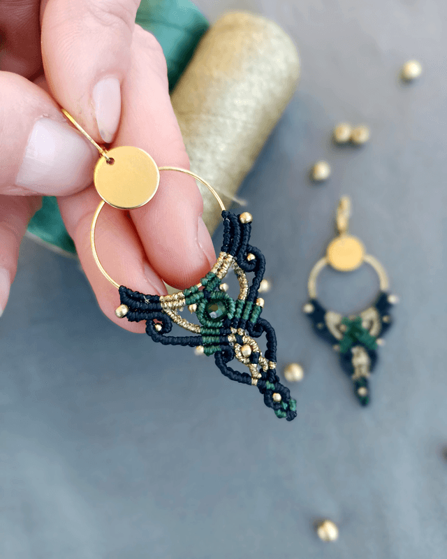 Boucles d'oreilles "Intuition bohème", Dioptase