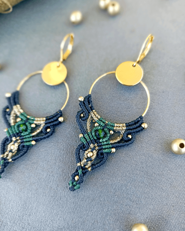 Boucles d'oreilles "Intuition bohème", Dioptase
