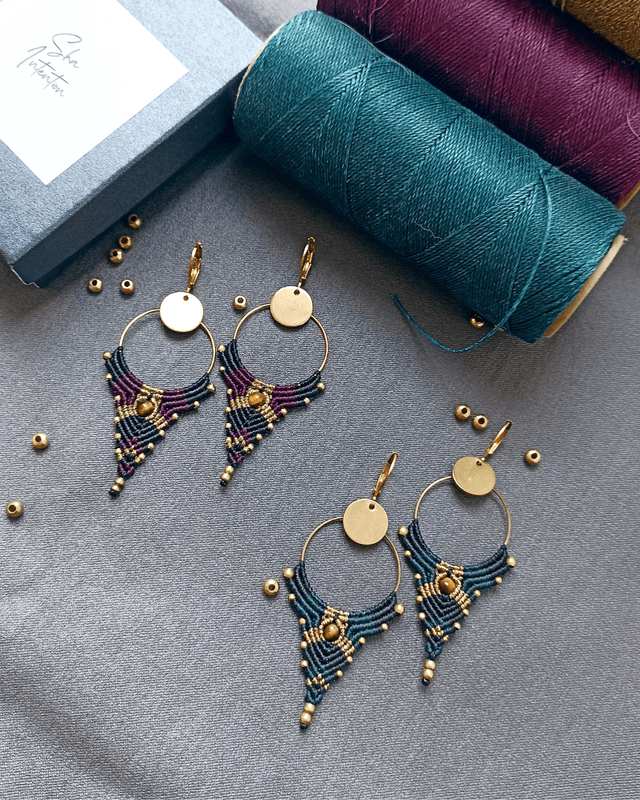 Boucles d'oreilles "Intuition pointe", prune