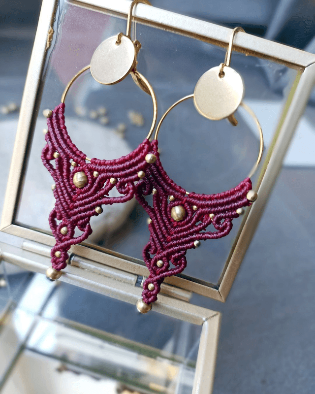 Boucles d'oreilles "Intuition couleur uni", rouge 