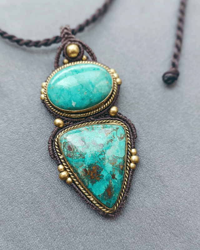 Pendentif / en chrysocolle, &quot;calme intérieur&quot;