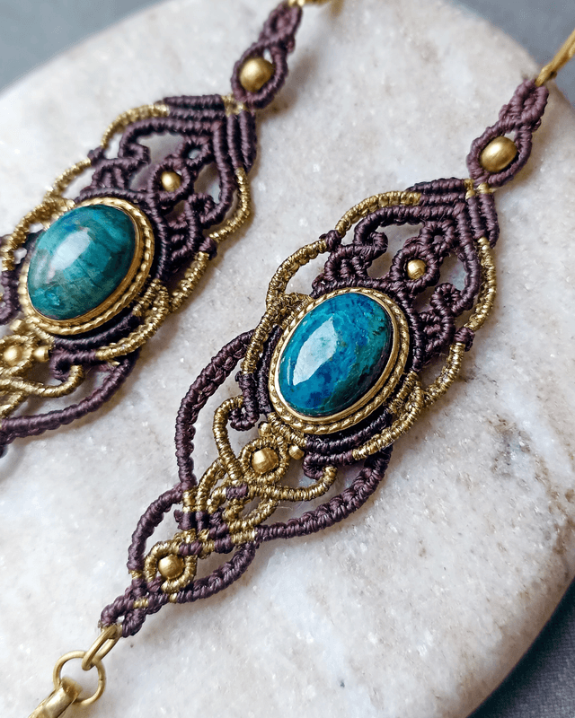 Boucles d&#039;oreilles &quot;Présence à soi&quot;, chrysocolle 