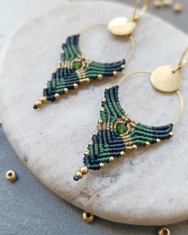 Boucles d&#039;oreilles &quot;Intuition pointe&quot;, Dioptase