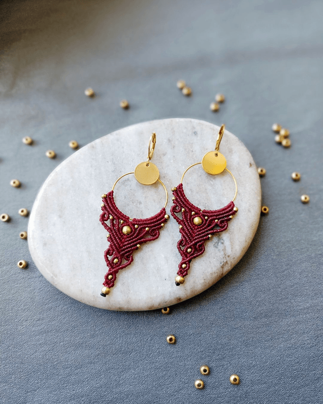 Boucles d&#039;oreilles &quot;Intuition couleur uni&quot;, rouge 